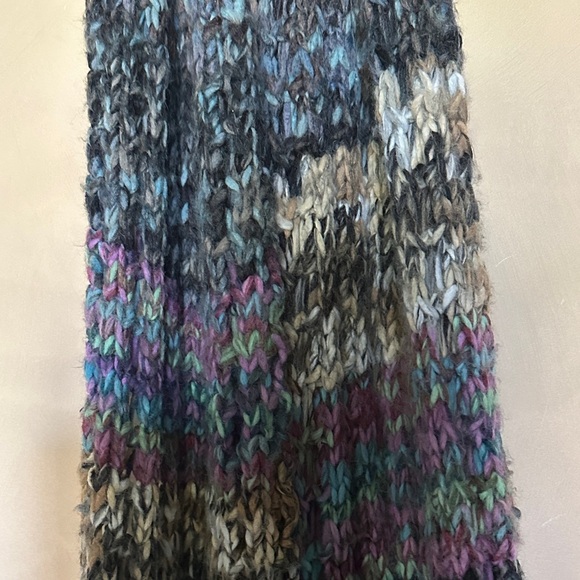 Free People Fairy Tale Forest Colorful Fringe Knit Scarf - Picture 4 of 5